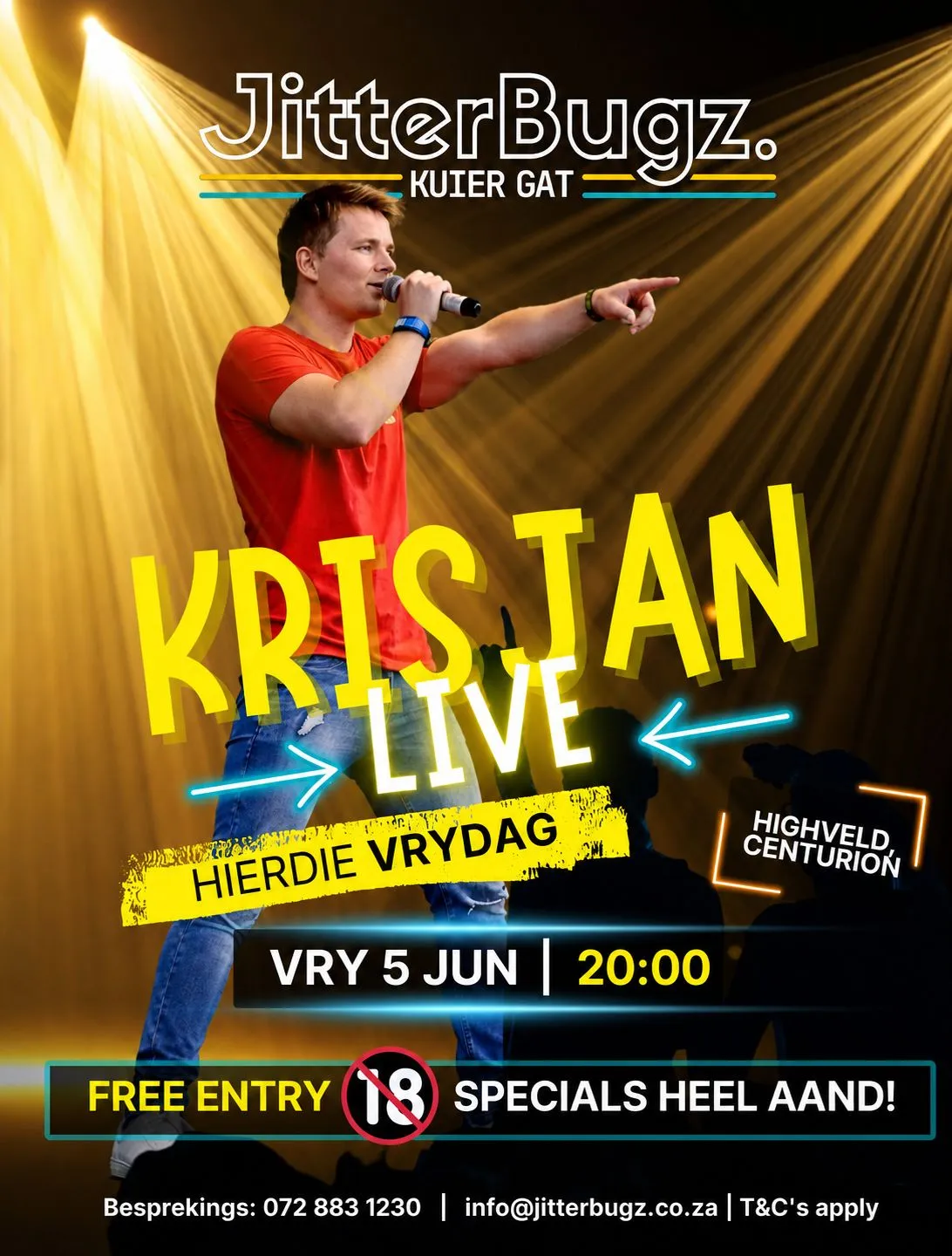Krisjan live at JitterBugz on 5 June 2026