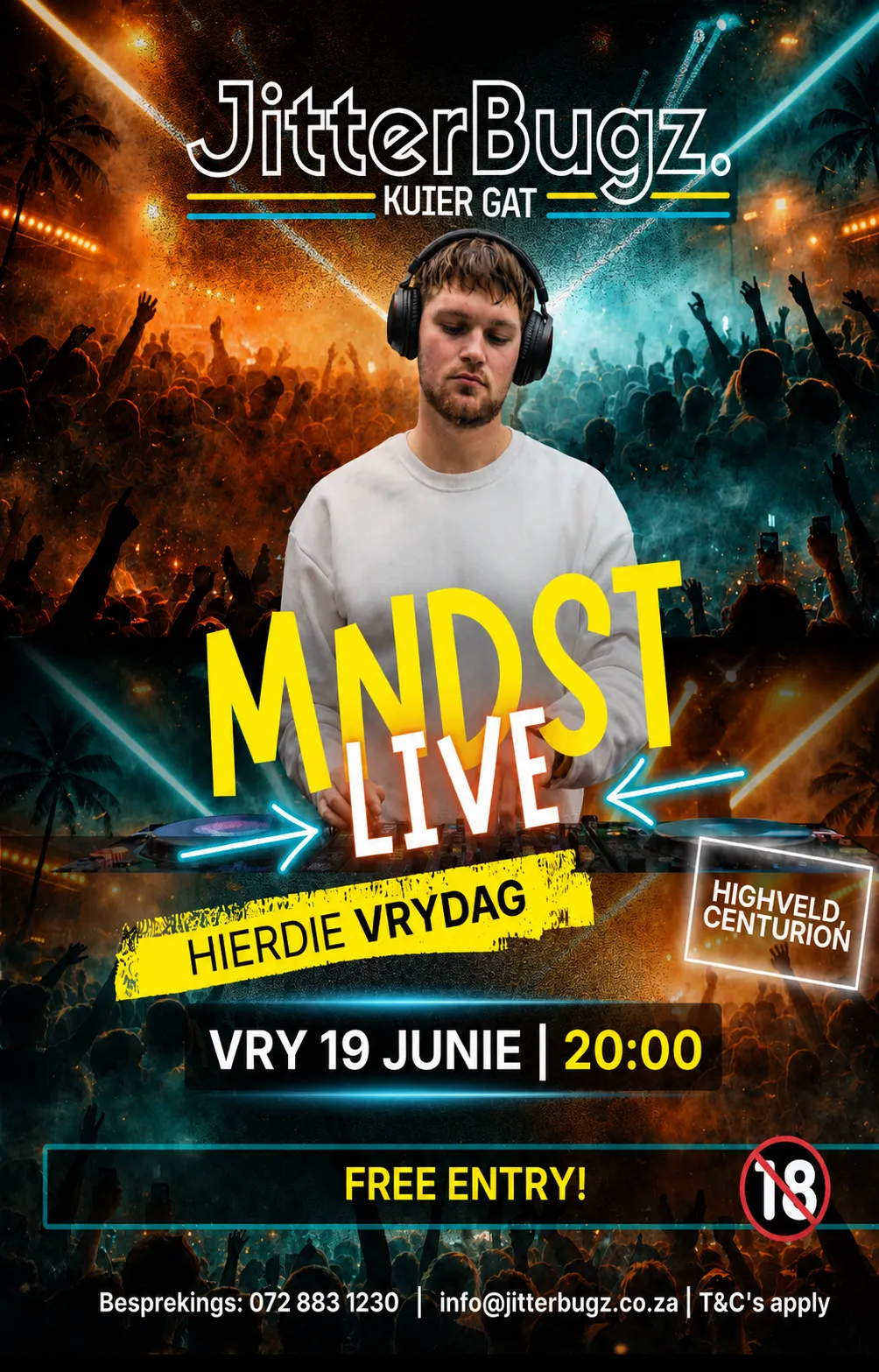MNDST live at JitterBugz on 19 June 2026