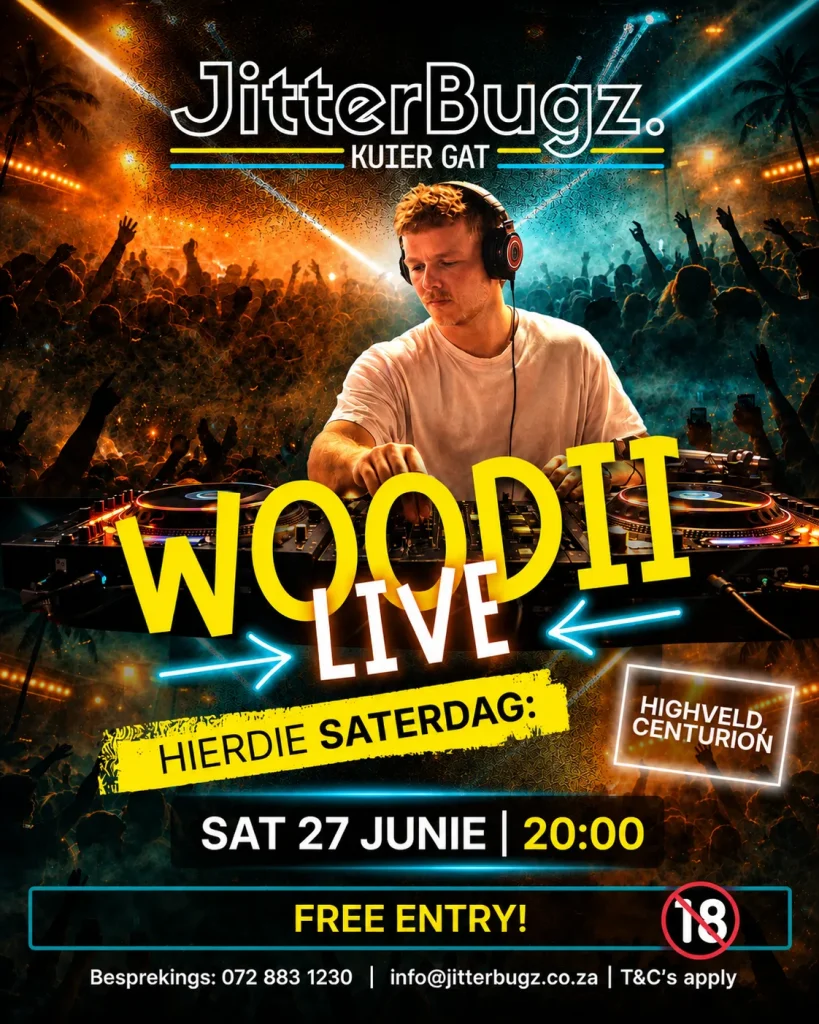 Woodii live at JitterBugz on 27 June 2026