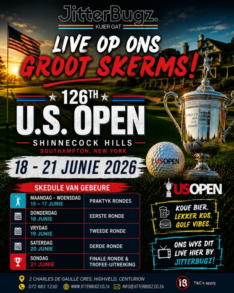 U.S. Open live at JitterBugz from 18 to 21 June 2026